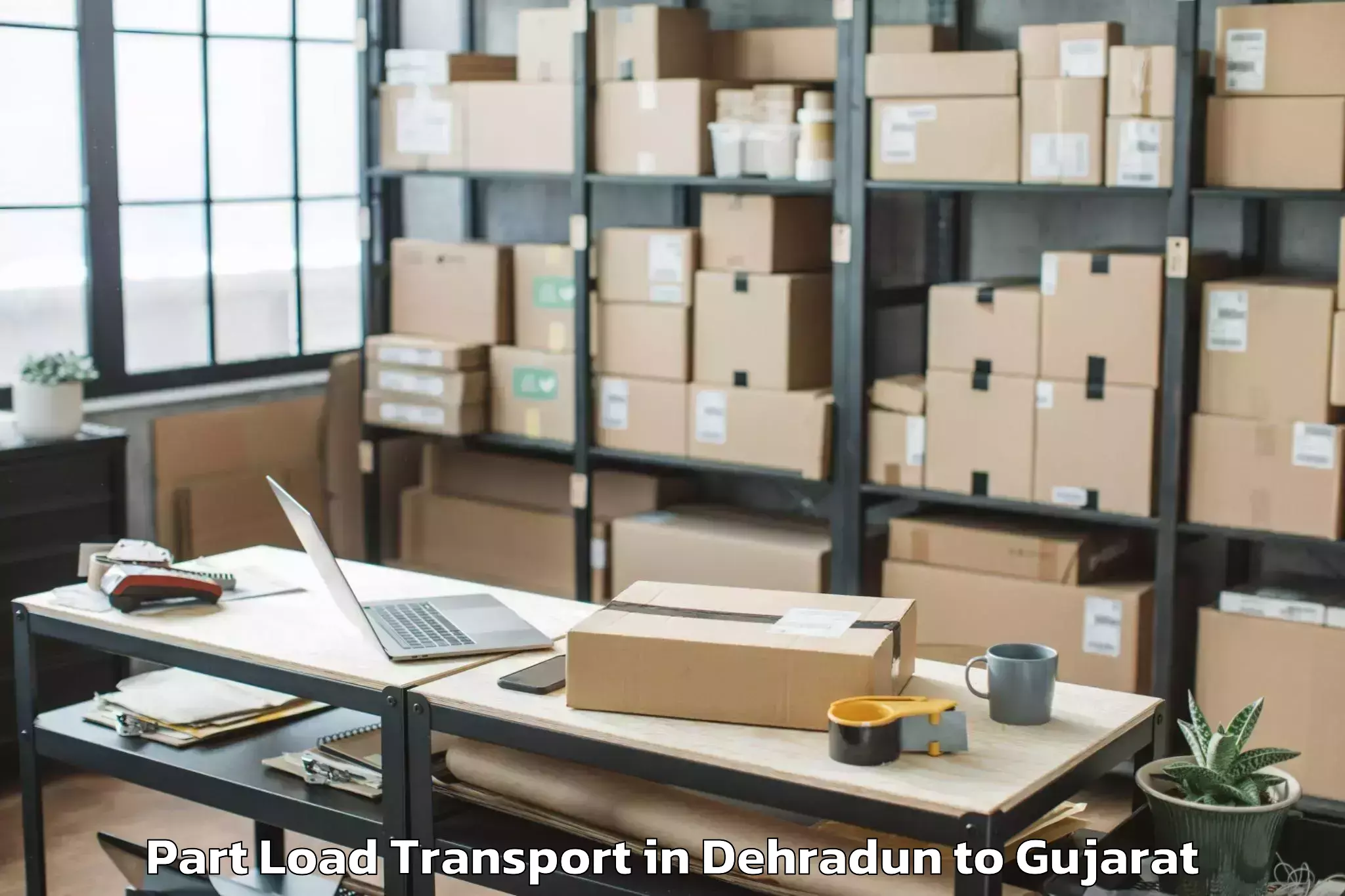 Trusted Dehradun to Jetpur Part Load Transport